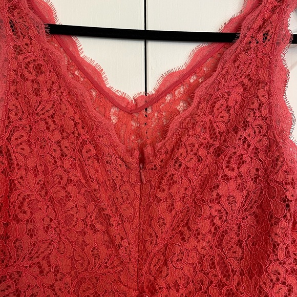 Adrianna Papell Maxi Lace Dress in Coral - Picture 4 of 12